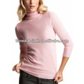 100% knitted women cashmere sweater with turtle neck 12gg 14gg 16gg